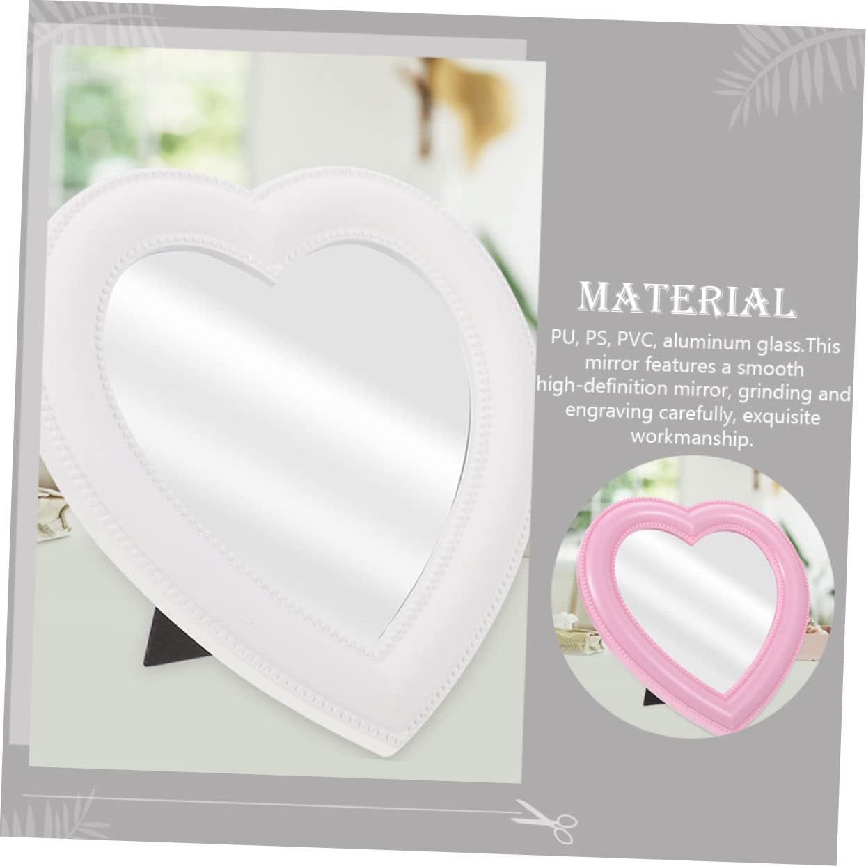 MAGICLULU Heart Shaped Makeup Mirror 2 Pack 1