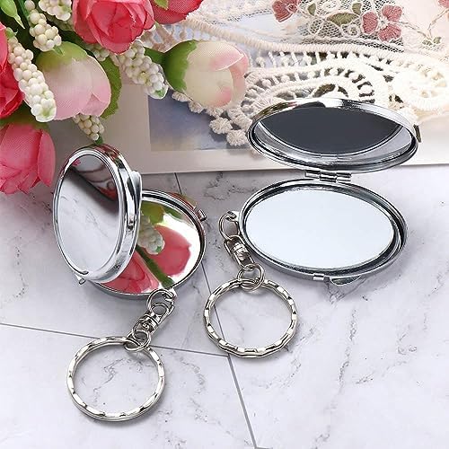 Double Sides Metal Cosmetic Mirror Keychain
