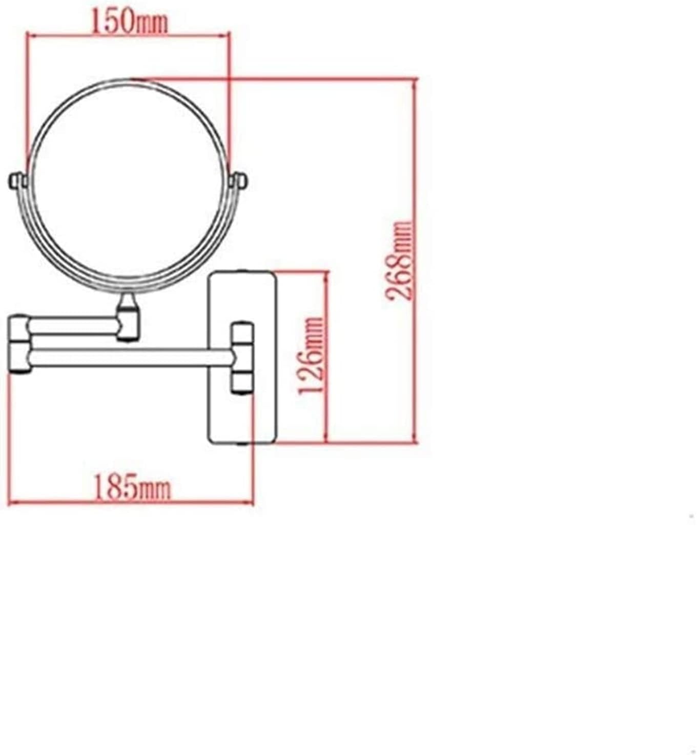 Wall-Mounted Double-Sided Folding Vanity Mirror with 7X Magnification