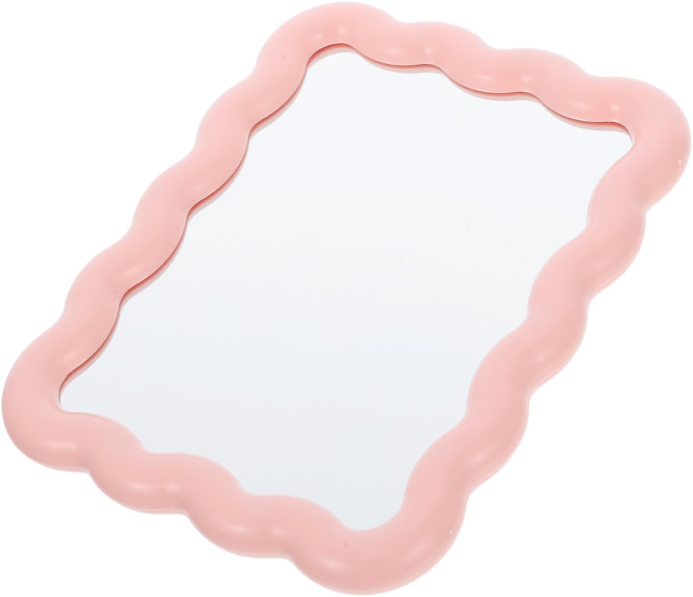 Wave Shaped Makeup Mirror with Stand for Travel and Home Use