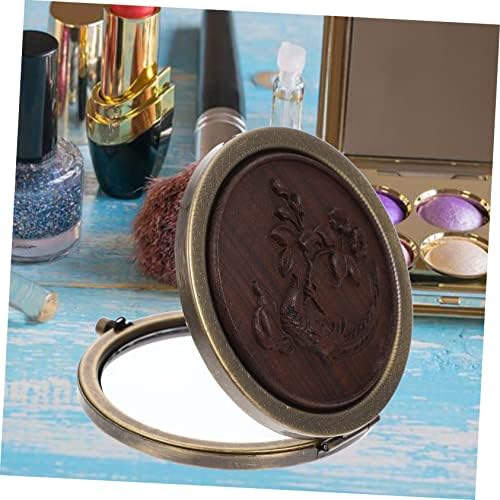 Didiseaon Foldable Makeup Mirror with Antique Wood Design