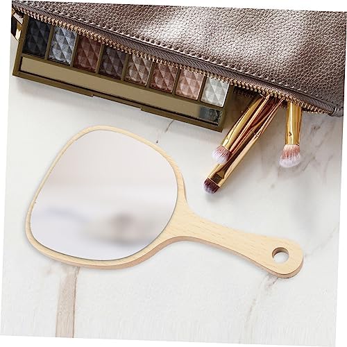 Portable Wooden Handle Mirror for Travel and Home Use 1