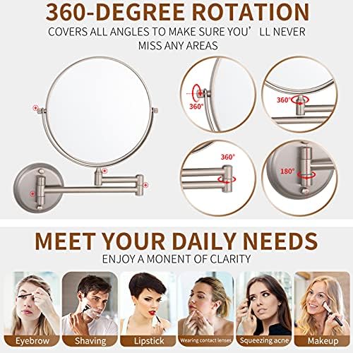 NOVOCE 8 Inch Double Sided Makeup Mirror with 3X Magnification