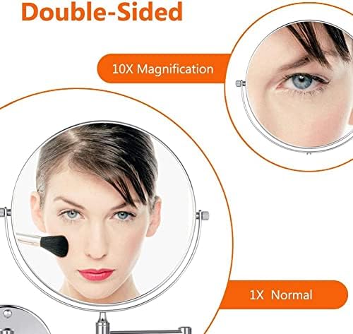 LCARY 10X Magnification Makeup Mirror Wall Mounted