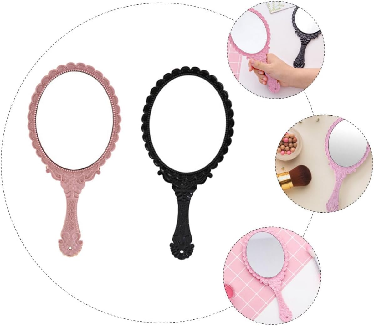 DOITOOL 2pcs LED Travel Makeup Mirror Set