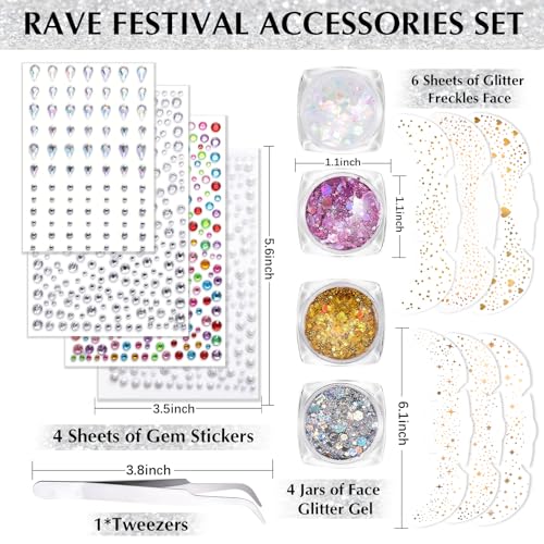 U-Shinein Glitter Freckles Face Tattoo Set