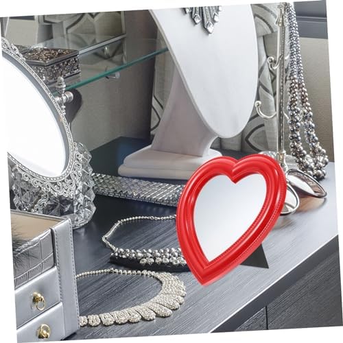 Heart Shaped Desktop Makeup Mirror with HD Clarity