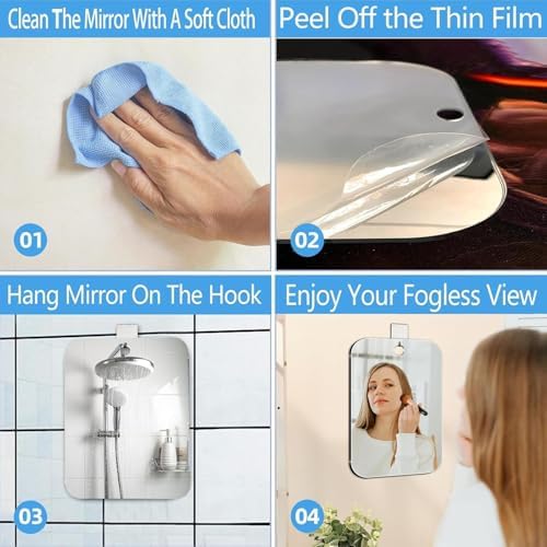 Fogless Shower Mirror for Shaving and Travel