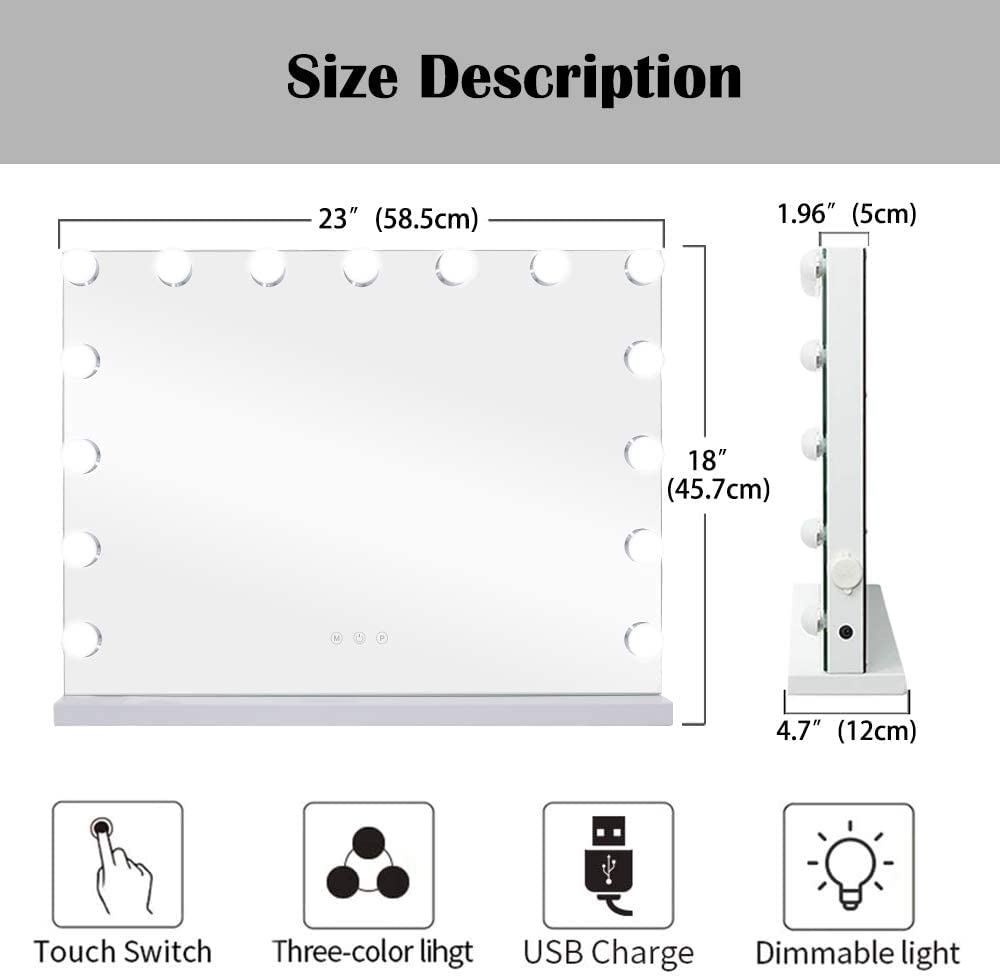 BENDIC Lighted Vanity Mirror with 10X Magnification