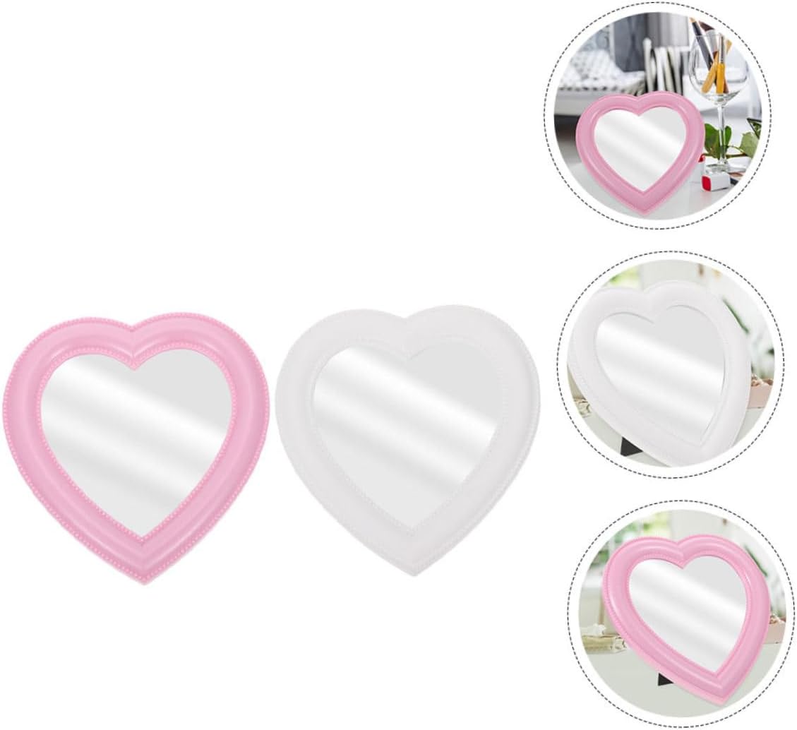 MAGICLULU Heart Shaped Makeup Mirror 2 Pack 1
