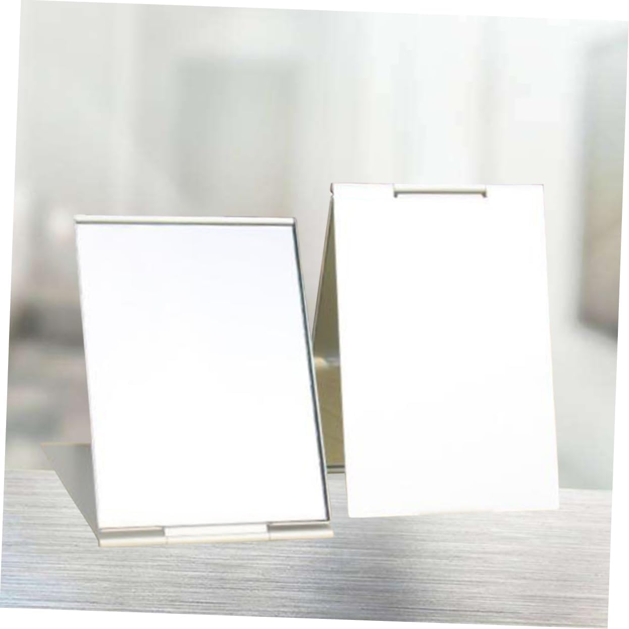 BESTYASH 2pcs Ultra Thin Aluminum Makeup Mirrors