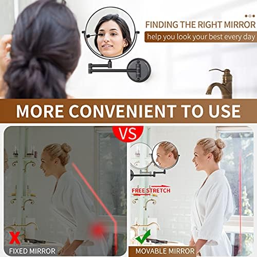 NOVOCE 8 Inch Adjustable Makeup Mirror with 3X Magnification