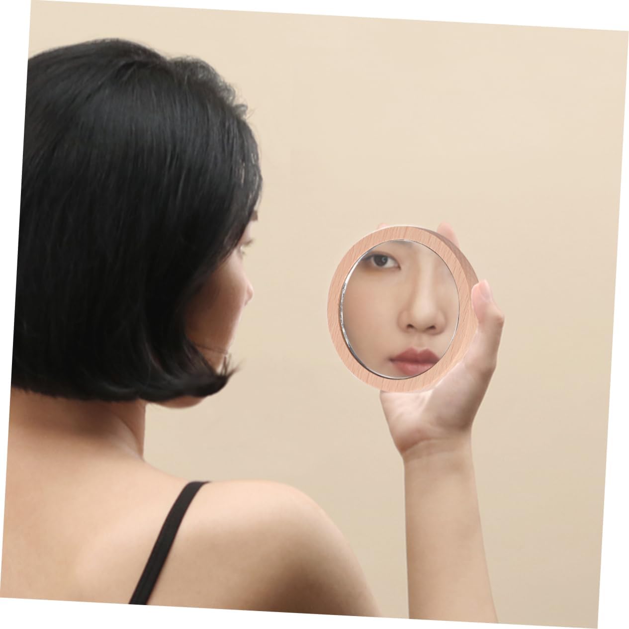 FRCOLOR Retro Style Carved Angel Cosmetic Mirror