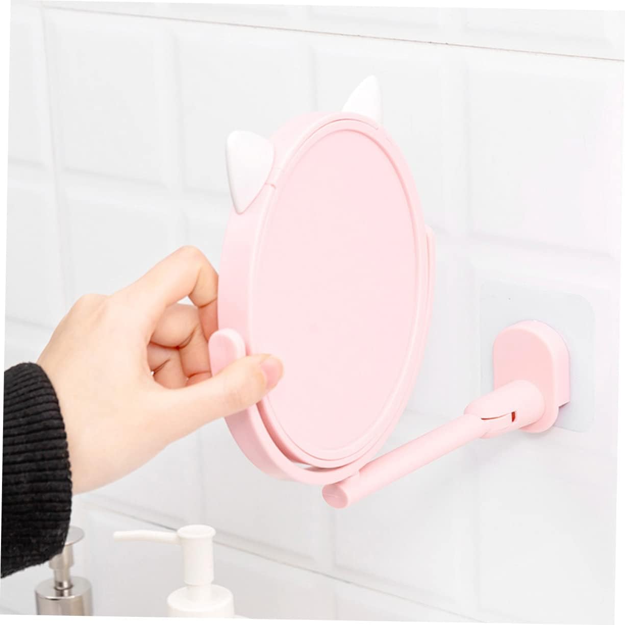 Wall-Mounted Folding Mirror for Bathroom and Vanity Use