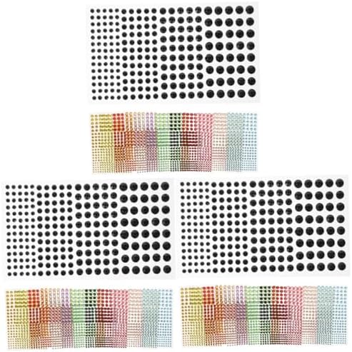 Didiseaon 3 Sets Self Adhesive Face Rhinestones