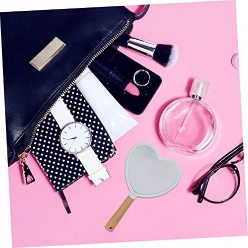 Heart Shape Handheld Makeup Mirror for Home Travel 1