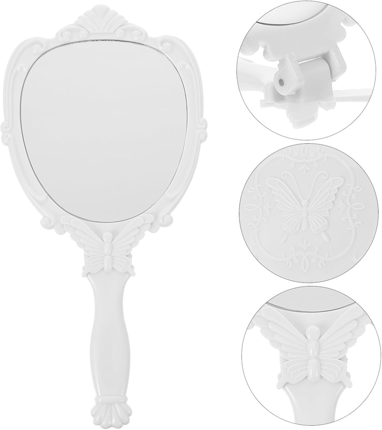 Healeved Small Mirror Makeup Retro Folding Wall-Mounted Vanity Mirror