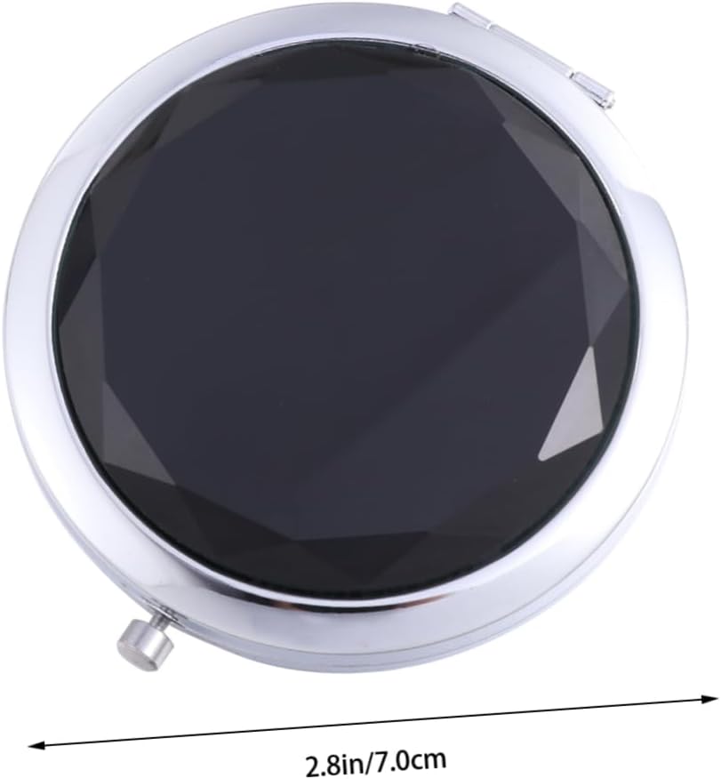 HONMEET Black Double-Sided Compact Folding Mirror for Travel