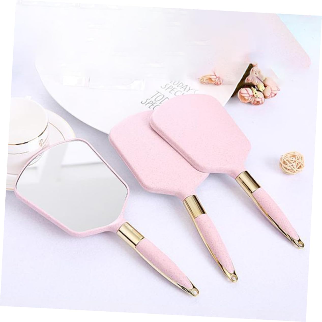 Happyyami Portable Handheld Mirror for Travel and Home Salon Use