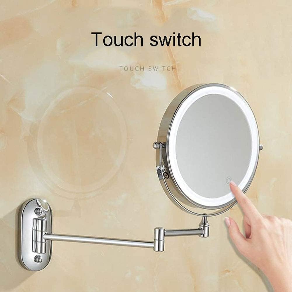 GALSOR 8-inch Double-Sided LED Makeup Mirror with Touch Switch