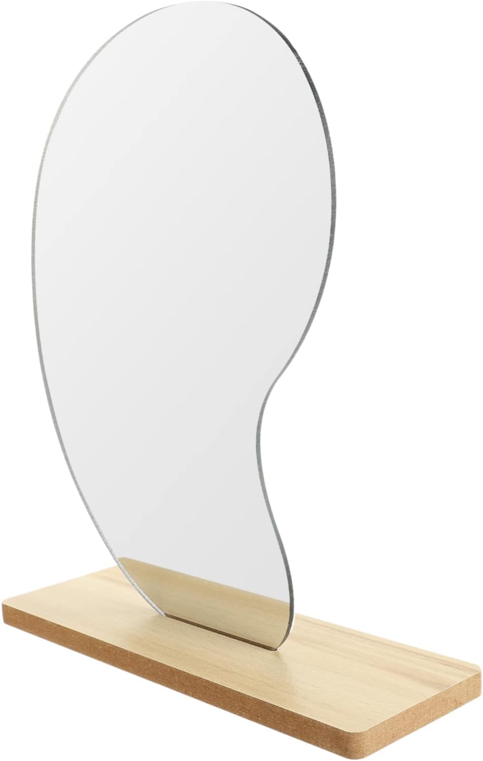 GLEAVI Small Vanity Mirror with LED Frameless Desktop Stand