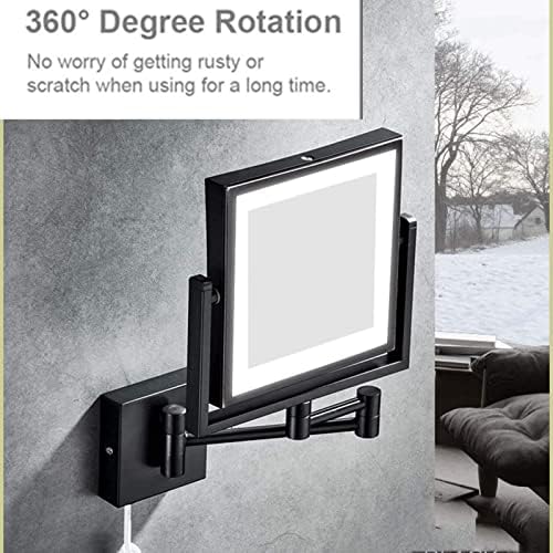 DEIHGE 8 Wall-Mounted Makeup Mirror with 3X Magnification