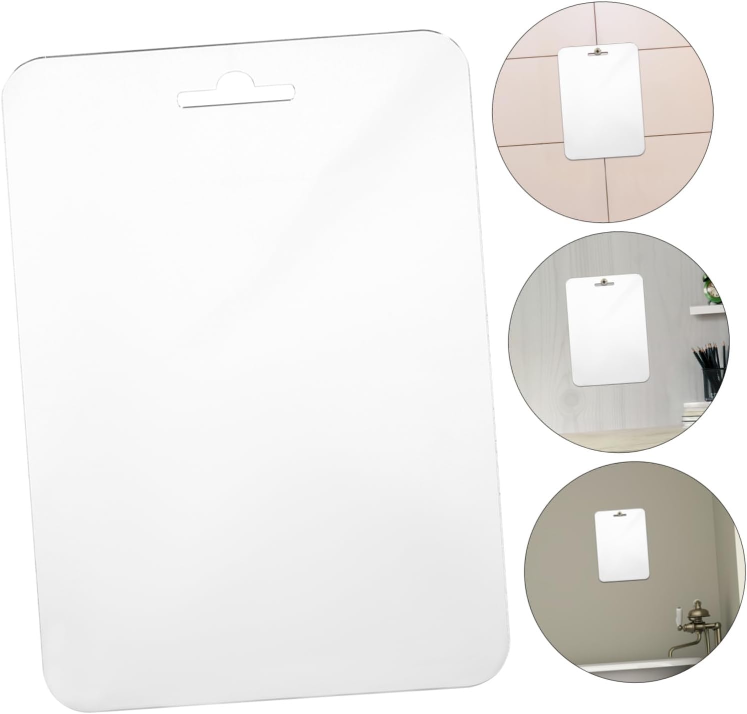 Shower Mirror 30x20cm Shatterproof Fogless Acrylic for Bathroom Camping