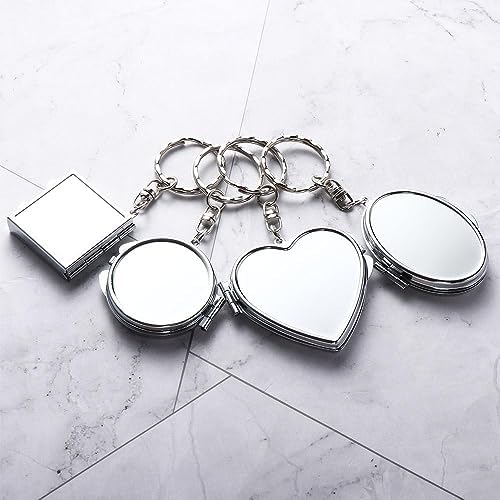 Double Sides Metal Cosmetic Mirror Keychain
