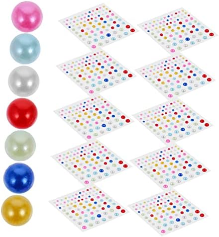 Uonlytech 5 Sets Self-Adhesive Rhinestone Stickers for Face and Body