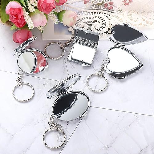Compact Folding Mirror Key Chain for Travel