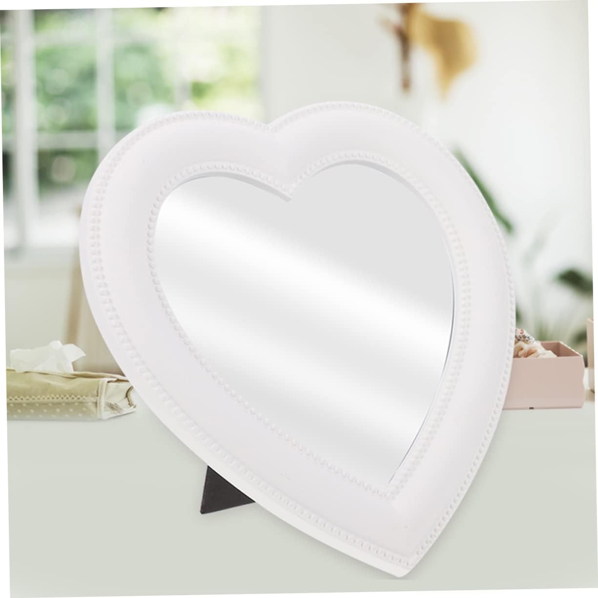 Heart-Shaped Folding Makeup Mirror Set for Bedroom and Living Room