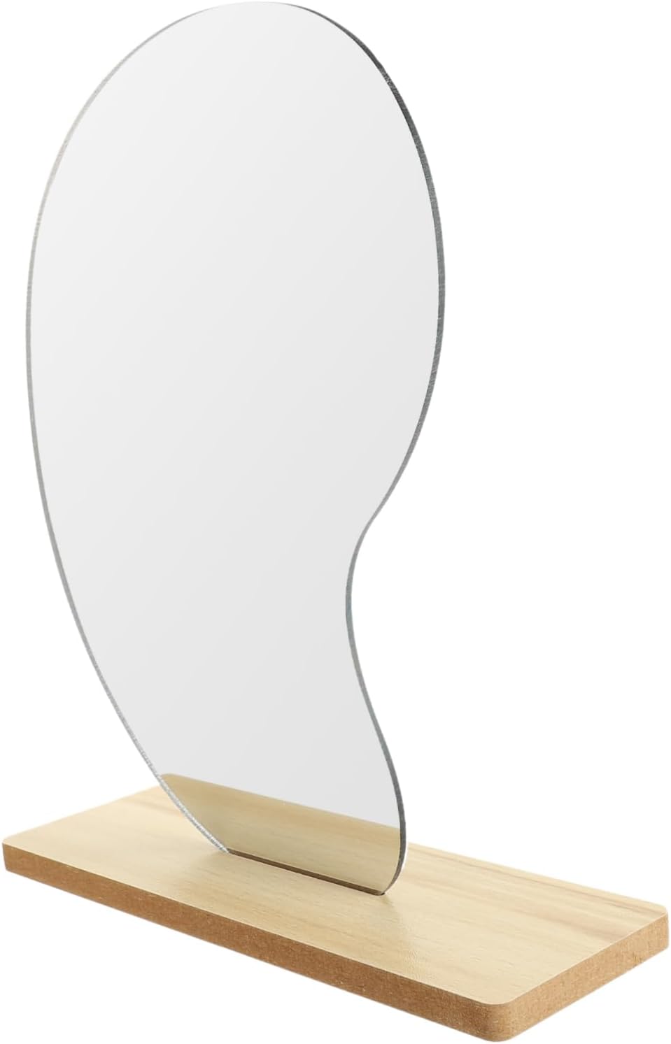 MAGICLULU Aesthetic Desktop Mirror with Wooden Stand 1