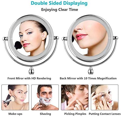 LCARY 10X Magnifying Wall Mounted Makeup Mirror