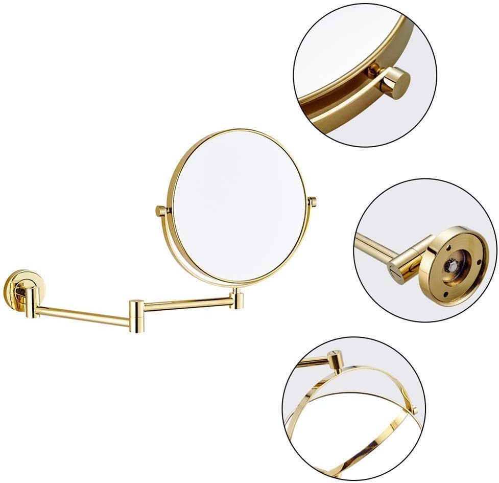LCARY 8 Inch Adjustable Makeup Mirror Wall Mount