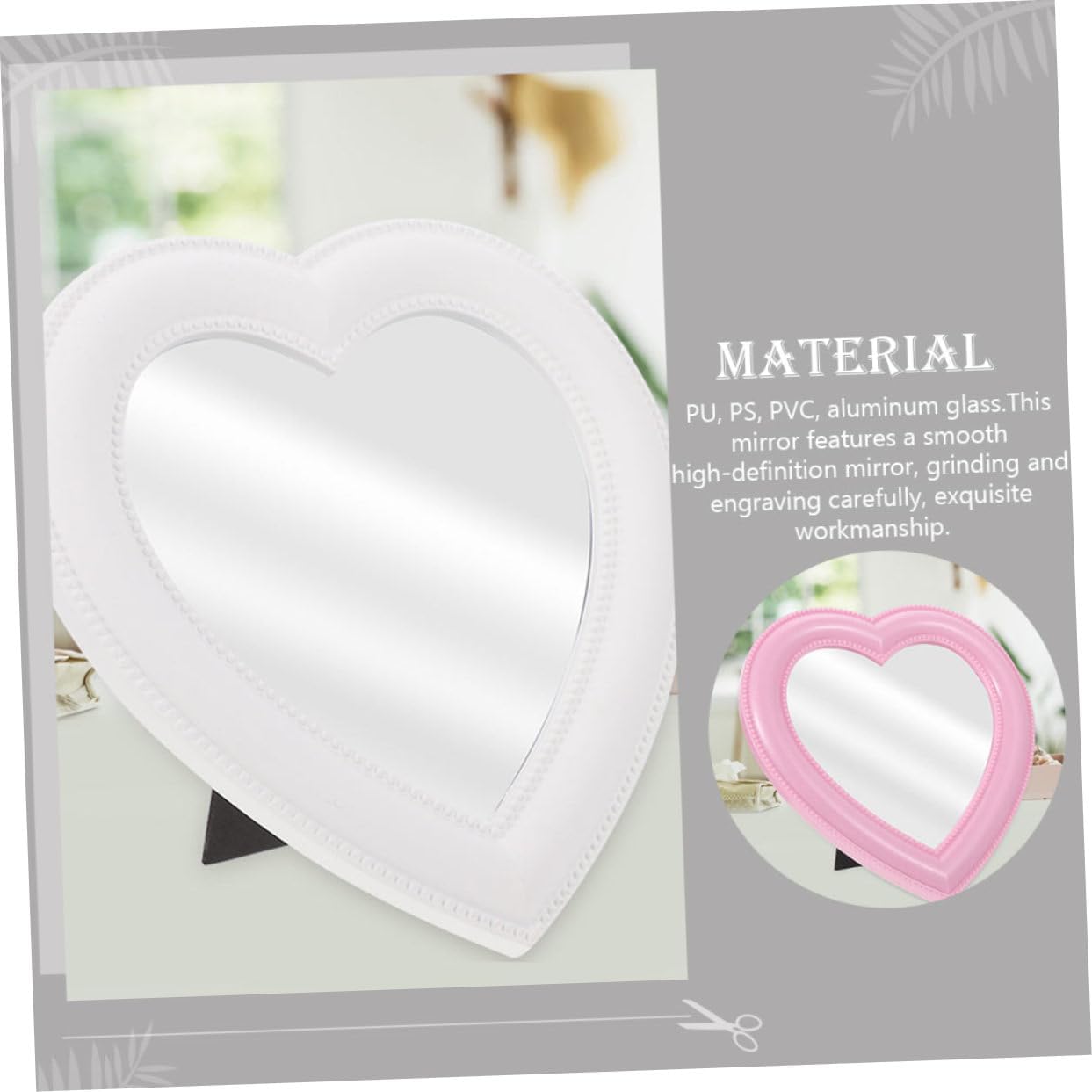 VINTORKY Heart-Shaped Wall-Mounted Makeup Mirror for Vanity