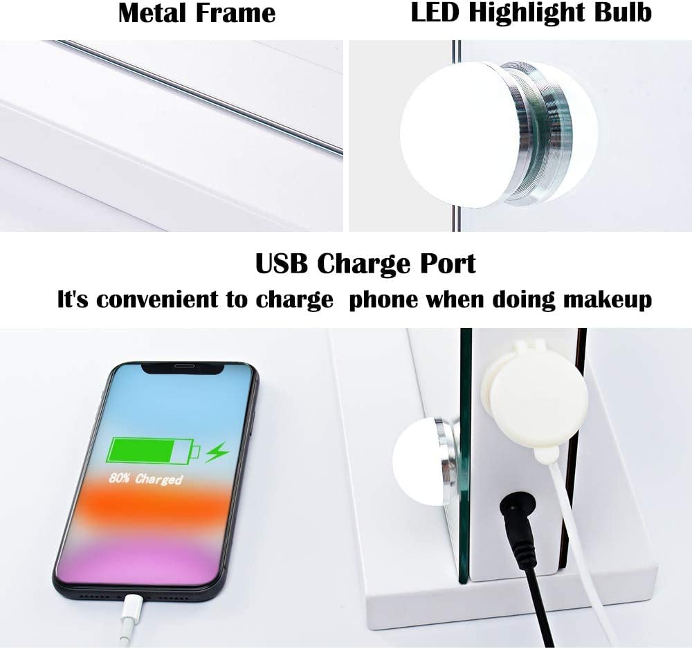BENDIC Lighted Vanity Mirror with 10X Magnification