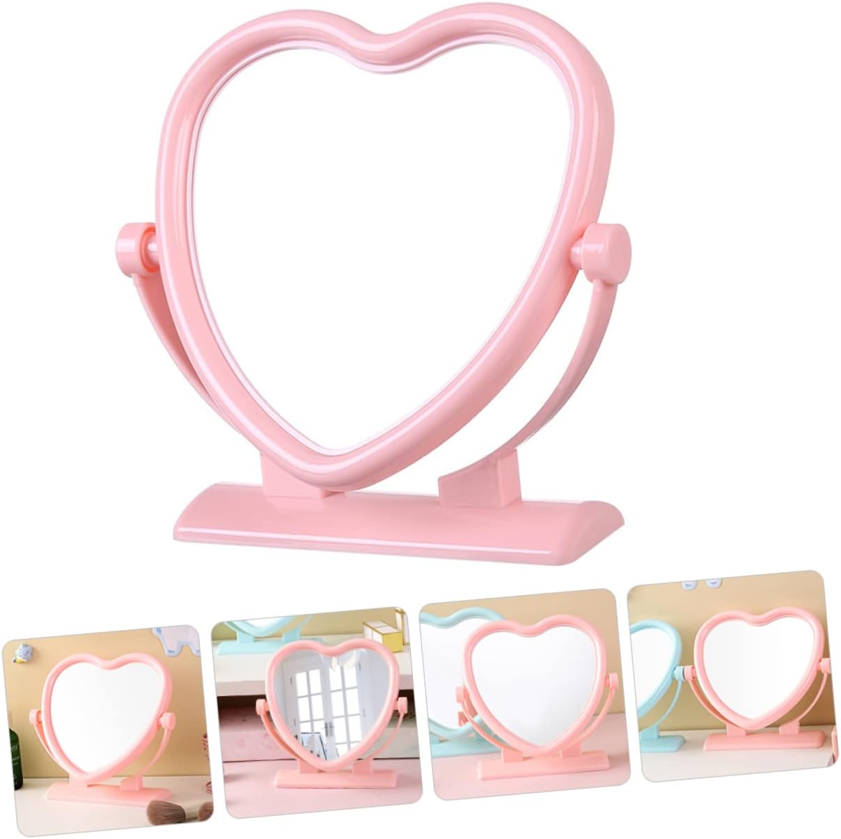 Heart Shaped Double Sided Mirror Portable Vanity Mirror
