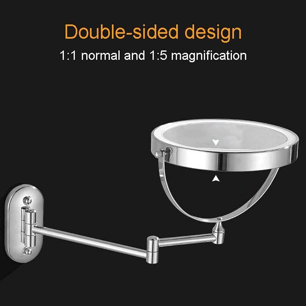 GALSOR 8-inch Double-Sided LED Makeup Mirror with Touch Switch
