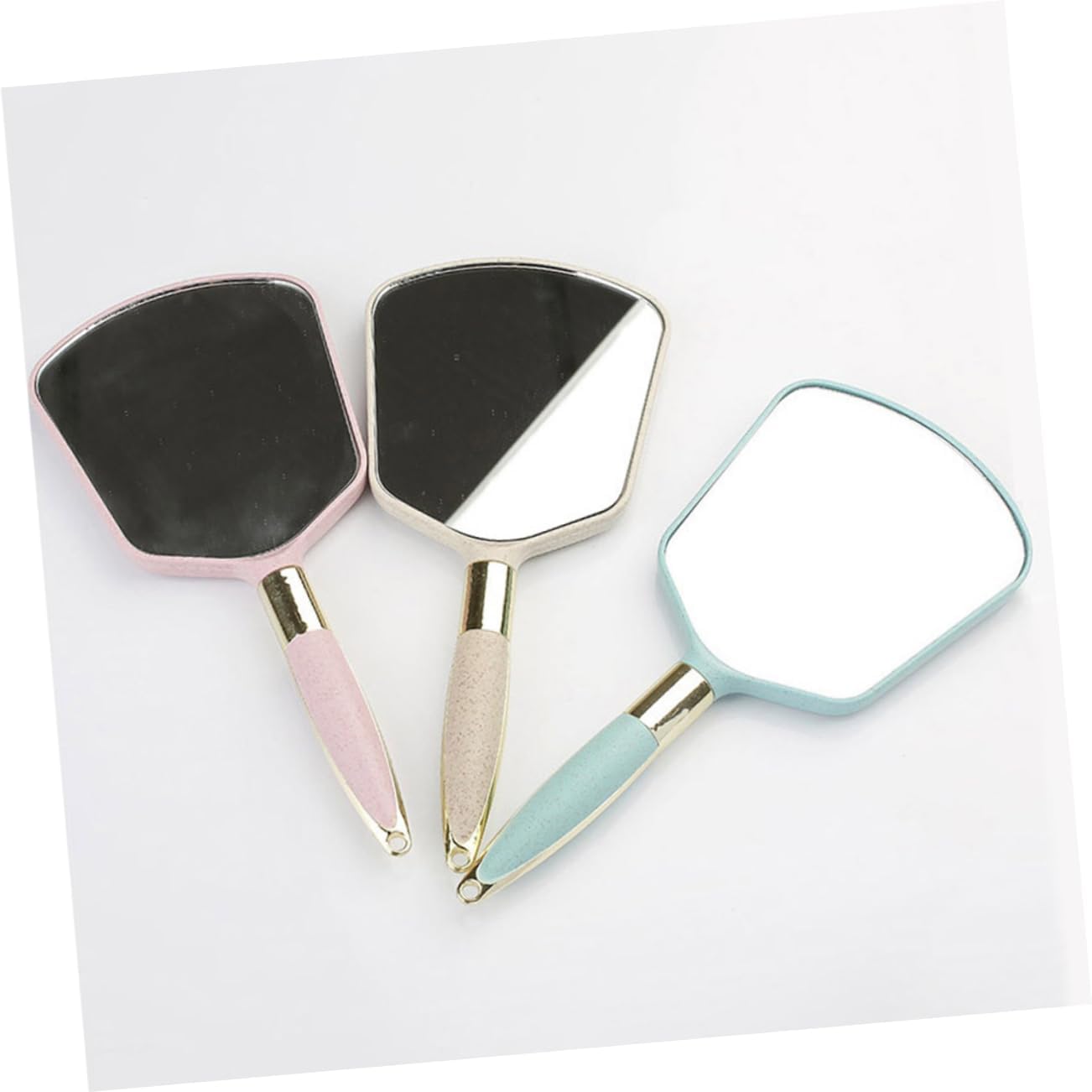 VINTORKY Ergonomic Handle Makeup Mirror Travel Portable Wall-Mounted with Hook