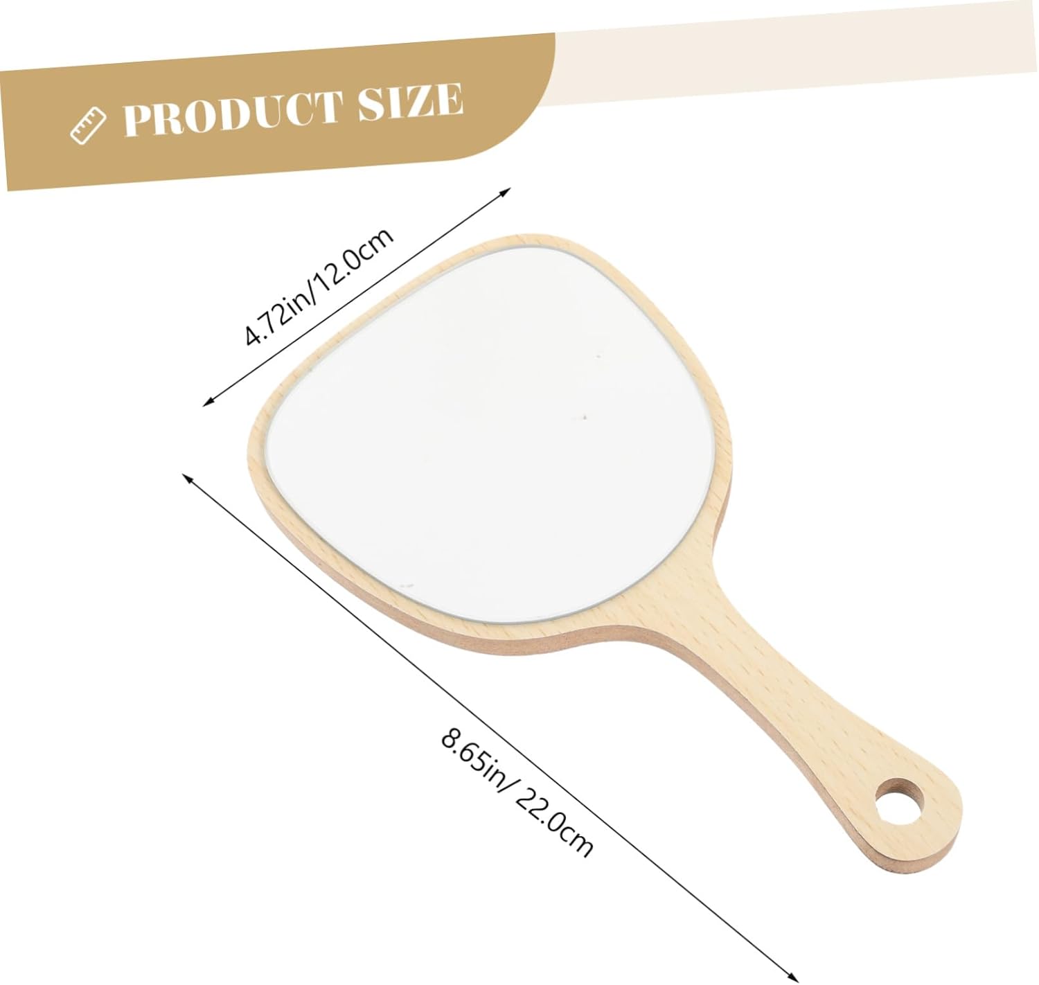 Beaupretty Wooden Handle Travel Mirror with Stand
