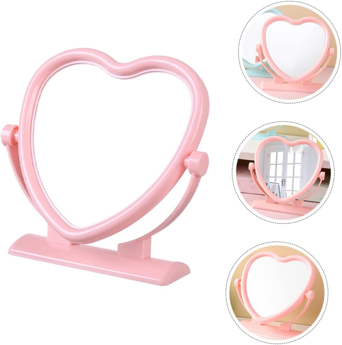 BESTYASH Heart Shaped Double Sided Makeup Mirror with Sturdy Base