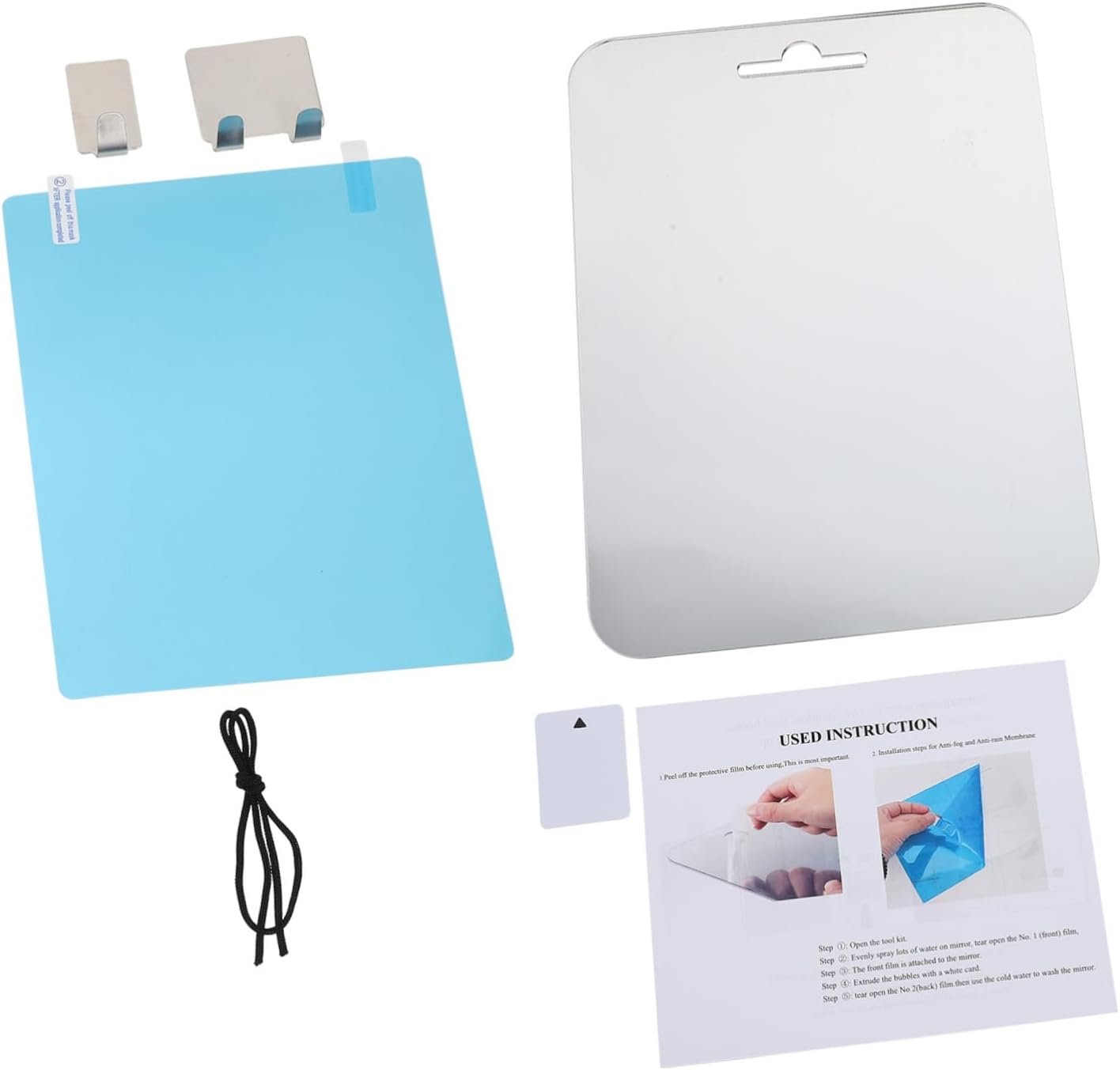 Fogless Portable LED Mirror Set for Bathroom Shaving and Makeup