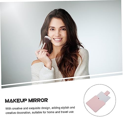 Ipetboom Portable Stainless Steel Makeup Mirror with Leather Cover 1