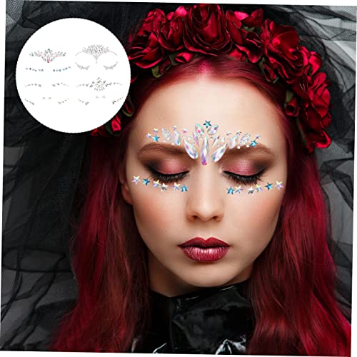 Healvian Face Rhinestone Decals 4 Sheets Set