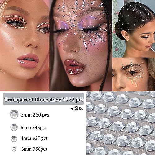 3584 Pcs Rainbow Rhinestones for Makeup Eyes Face Gems