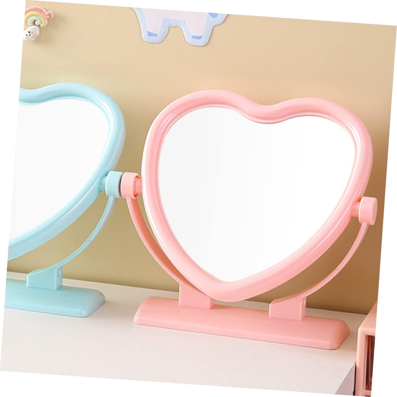Didiseaon Heart Shaped Double-Sided Makeup Mirror 1
