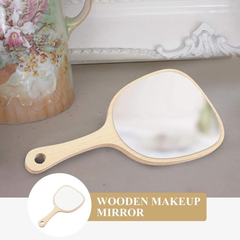 Bamboo Handheld Mirror - Wall Mounted Portable Vanity Mirror