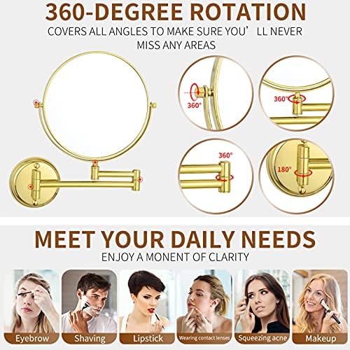 NOVOCE 8 Inch Double Sided Makeup Mirror with 3X Magnification 1