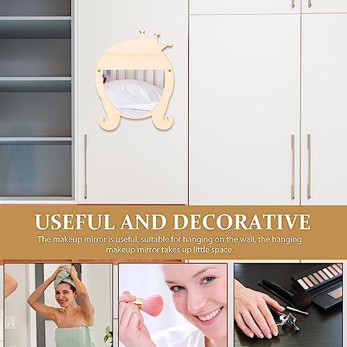 Cute Cartoon Wooden Makeup Mirror for Home and Beauty Use