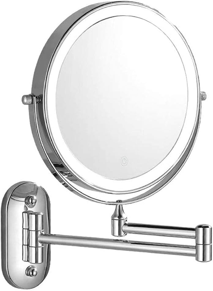 GALSOR 8-inch Double-Sided LED Makeup Mirror with Touch Switch